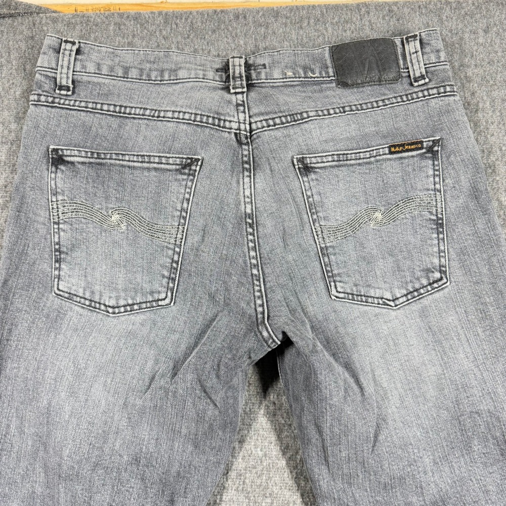 Nudie Jeans Co Lean Dean Grey Slim Tapered Jeans Womens 32X36 Grey Wash Denim - Picture 8 of 13